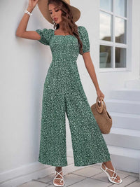 Printed Square Neck Puff Sleeve Jumpsuit 100100619721006 31 Affordable Fashion Under $100 Jerry's Apparel 