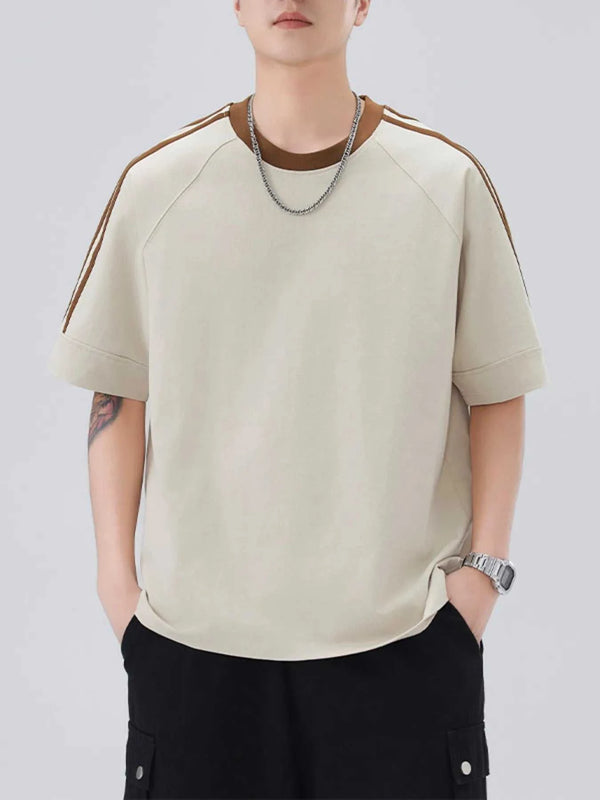 Men's Plus Size Striped Trim Casual T-Shirt 100400623701852 45 Affordable Fashion Under $100 Jerry's Apparel 