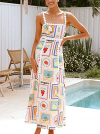 Printed Square Neck Maxi Cami Dress
