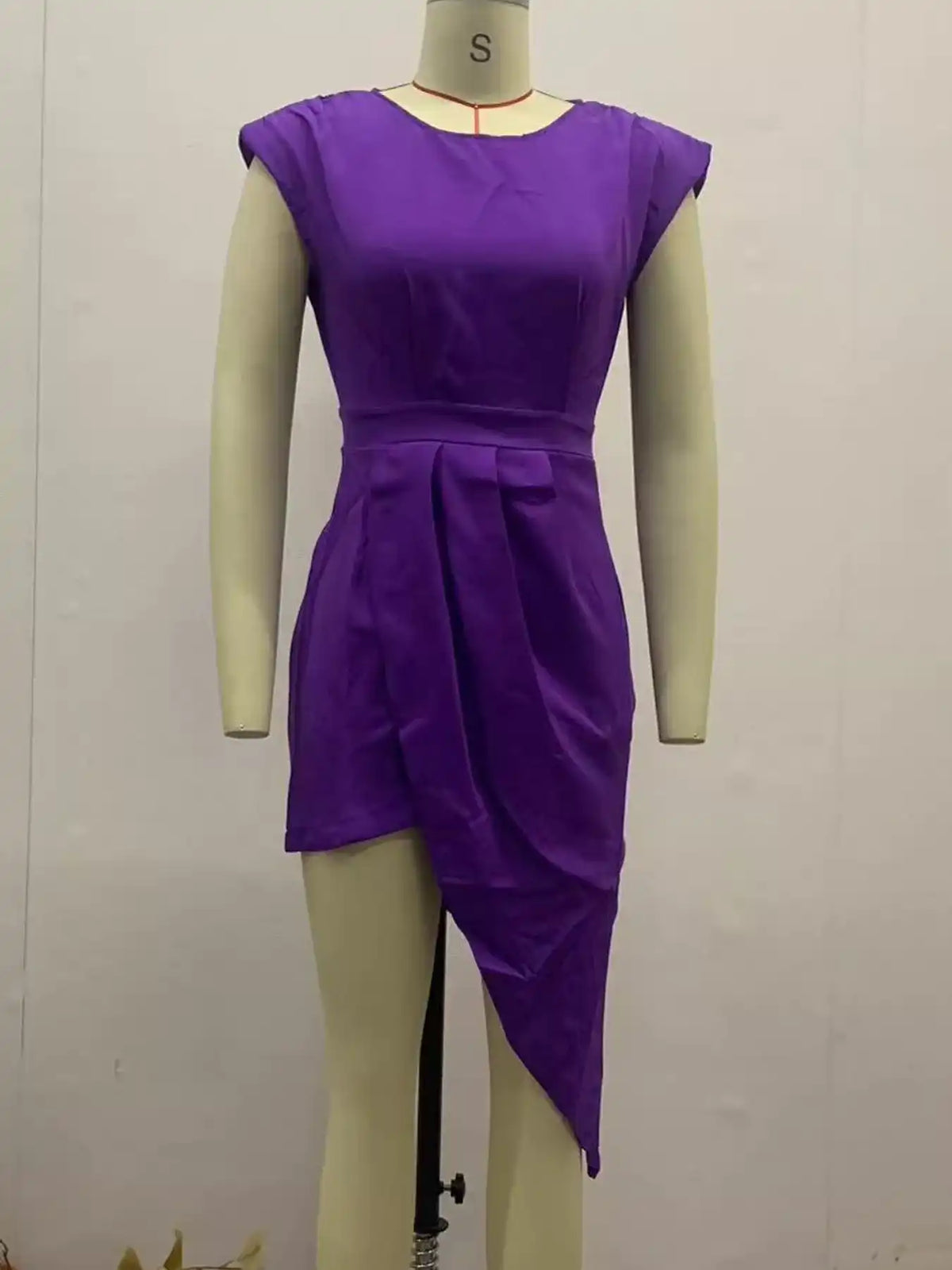 Full Size Elegant Asymmetrical Backless Pleated Dress Plus Size 101001993790464 70 Affordable Fashion Under $100 Jerry's Apparel 