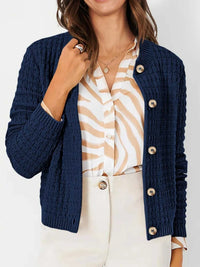 Textured Knit Button-Front Cardigan 100100626365347 44 Affordable Fashion Under $100 Jerry's Apparel 