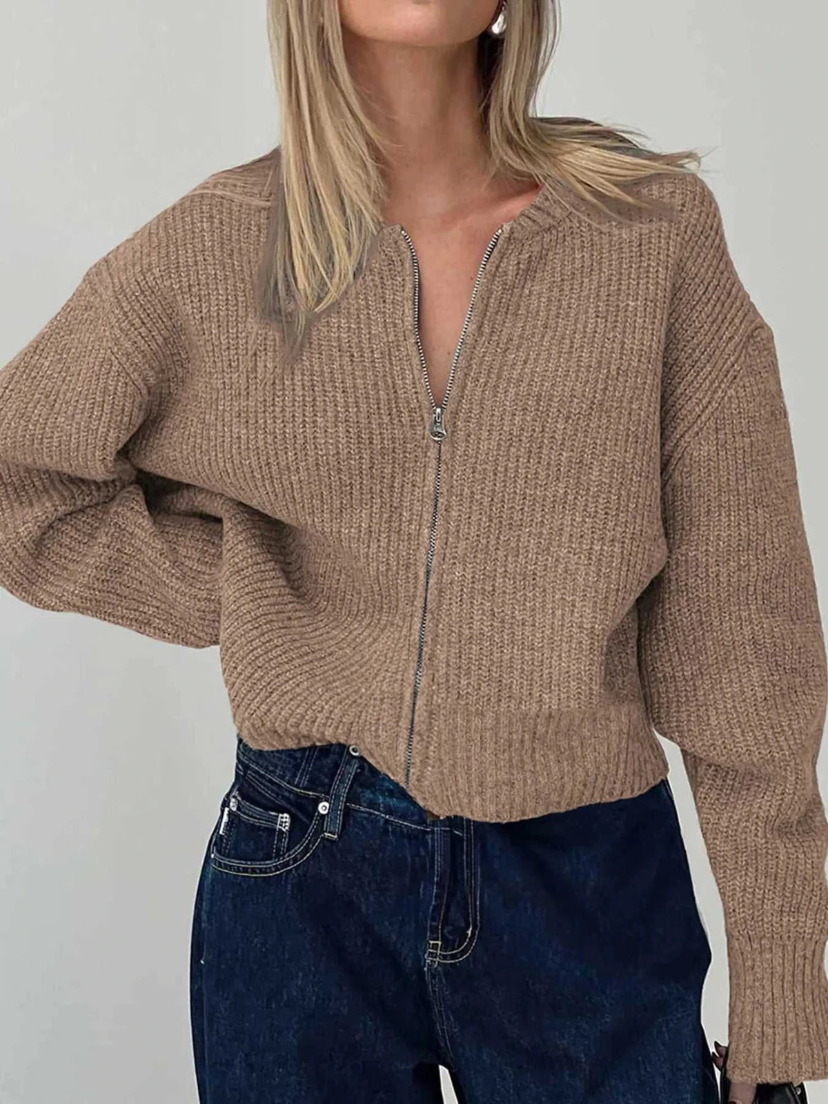 Zip Up Long Sleeve Cardigan 100100441902205 59 Affordable Fashion Under $100 Jerry's Apparel 
