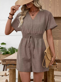 V-Neck Drawstring Waist Romper 100100584111761 32 Affordable Fashion Under $100 Jerry's Apparel 