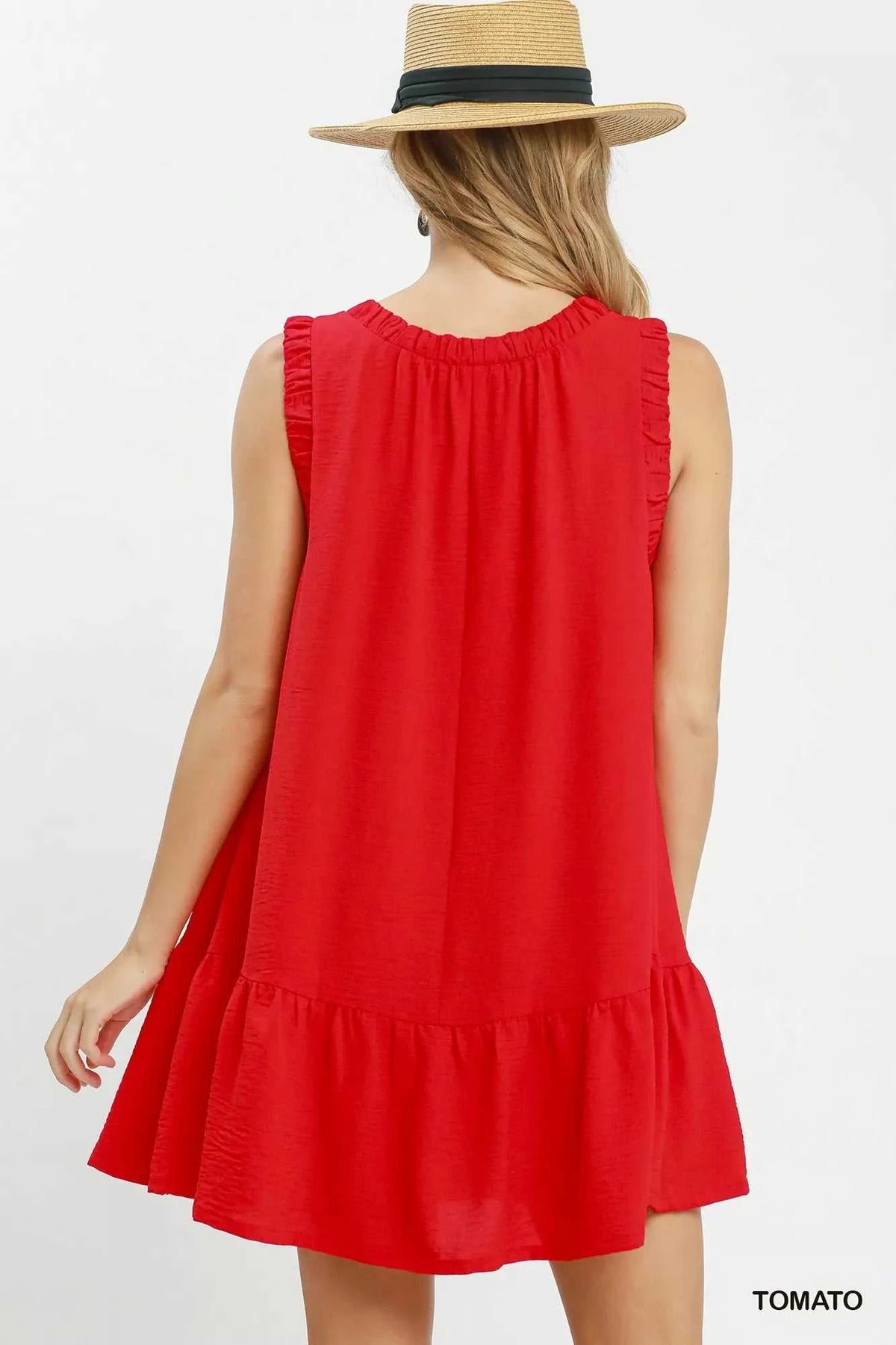 Umgee Sleeveless Ruffle Trim Drop Waist Mini Dress 100100254941039 57 Affordable Fashion Under $100 Jerry's Apparel 