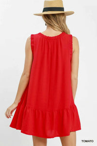 Umgee Sleeveless Ruffle Trim Drop Waist Mini Dress 100100254941039 57 Affordable Fashion Under $100 Jerry's Apparel 