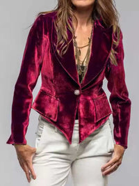 Velvet Lapel Collar One Button Blazer 100100335139968 39 Affordable Fashion Under $100 Jerry's Apparel 