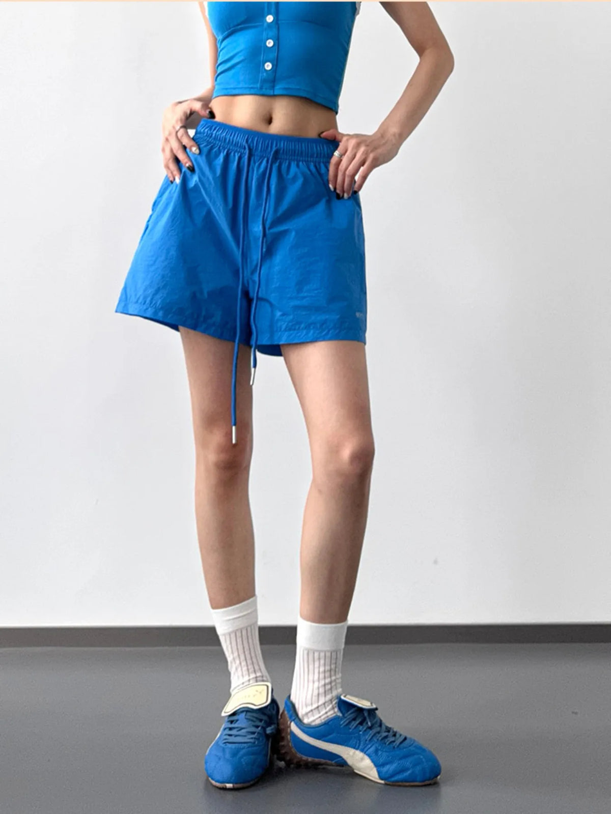 High Waisted Drawstring Shorts