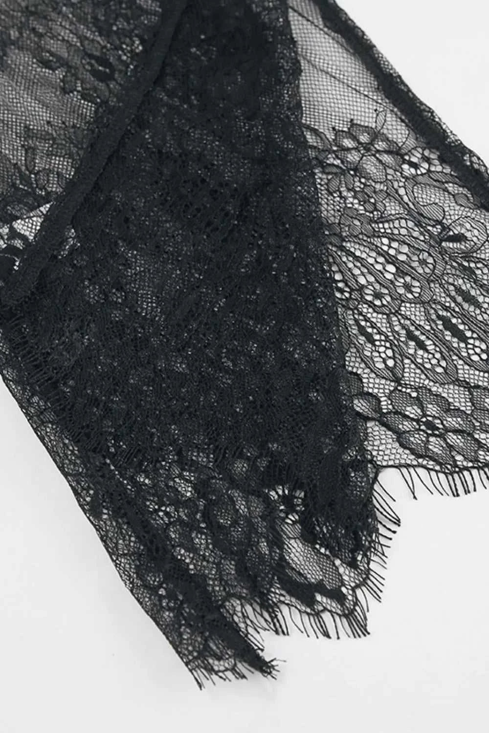 Fringe Round Neck Long Sleeve Lace Sheer Top 100100224601038 26 Affordable Fashion Under $100 Jerry's Apparel 