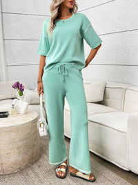 Round Neck Half Sleeve Top and Pants Set 100100458964546 67 Affordable Fashion Under $100 Jerry's Apparel 