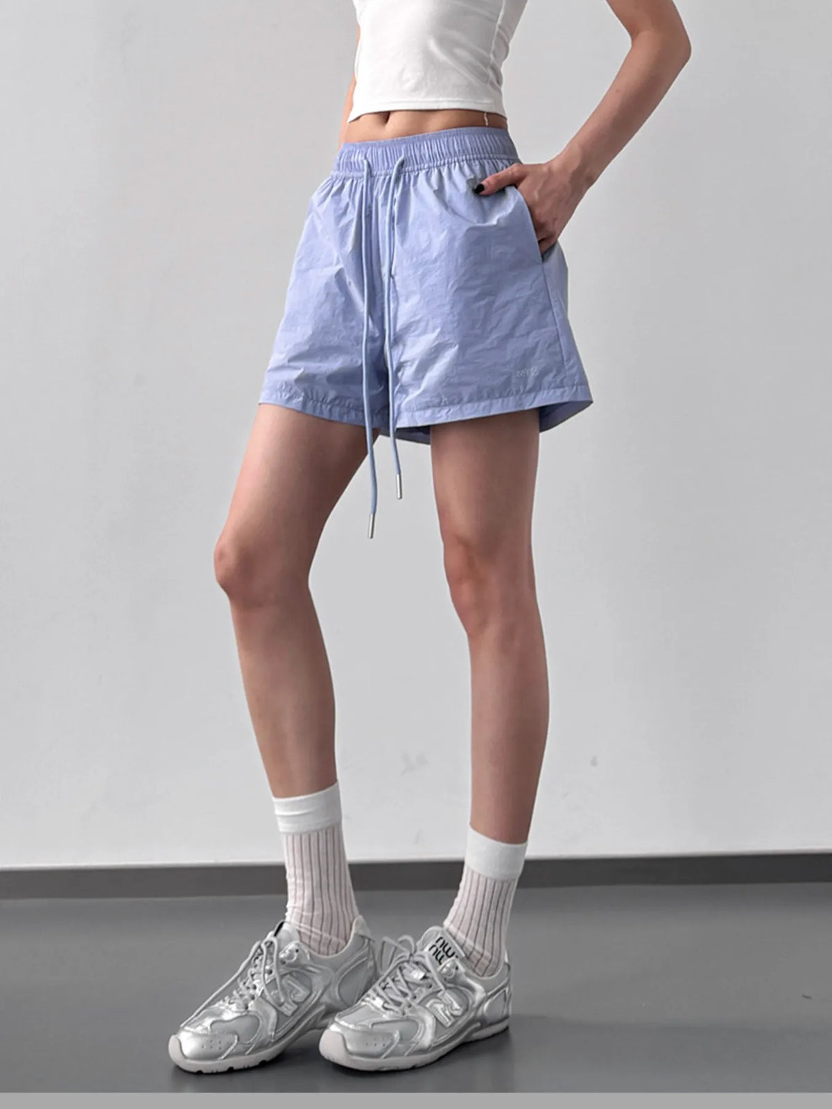 High Waisted Drawstring Shorts