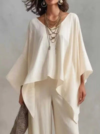 Full Size V-Neck Batwing Sleeve Top and Wide-Leg Pants Two-Piece Set Plus Size 101001622126795 46 Affordable Fashion Under $100 Jerry's Apparel 
