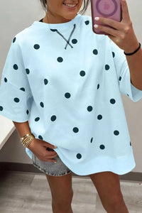 Polka Dot Print Crossed Seam Detail Oversize Tee 100100416348490 31 Affordable Fashion Under $100 Jerry's Apparel 