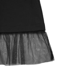 Square Neck Puff Sleeve Mesh Hem Dress 100100646887341 34 Affordable Fashion Under $100 Jerry's Apparel 