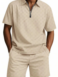 Men's Full Size Quarter Zip Short Sleeve Top and Shorts Set Plus Size 100400657045189 43 Affordable Fashion Under $100 Jerry's Apparel 