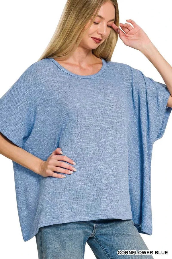 Zenana Oversized Slub Hacci Top 100100515322041 21 Jerry's Apparel 