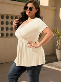 Plus Size Surplice Short Sleeve T-Shirt 100100382914132 26 Affordable Fashion Under $100 Jerry's Apparel 
