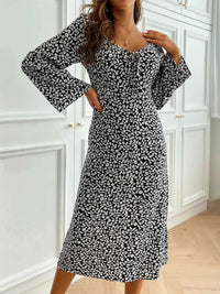 Printed Tie Flare Sleeve Midi Dress 100100275543002 41 Affordable Fashion Under $100 Jerry's Apparel 