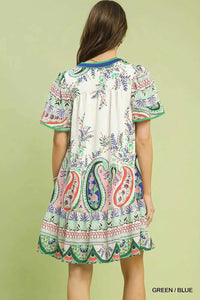 Umgee Paisley Flutter Sleeve Mini Dress 100100217051055 57 Affordable Fashion Under $100 Jerry's Apparel 