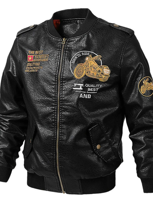 Men's Plus Size Vintage Motorcycle Faux Leather Bomber Jacket 100400261179404 88 Affordable Fashion Under $100 Jerry's Apparel 