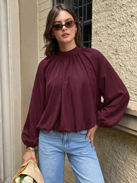 Tie Back Balloon Sleeve Blouse 101001400193158 31 Affordable Fashion Under $100 Jerry's Apparel 
