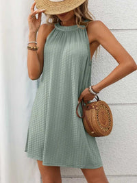 Textured Grecian Neck Mini Dress 100100516101866 24 Affordable Fashion Under $100 Jerry's Apparel 