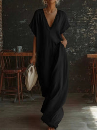 Full Size Lace Trim V-Neck Maxi Dress Plus Size 100100337256948 38 Gifts for Her Jerry's Apparel 
