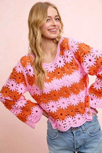 BiBi Flower Crochet Knit Top 100100317131724 56 Affordable Fashion Under $100 Jerry's Apparel 