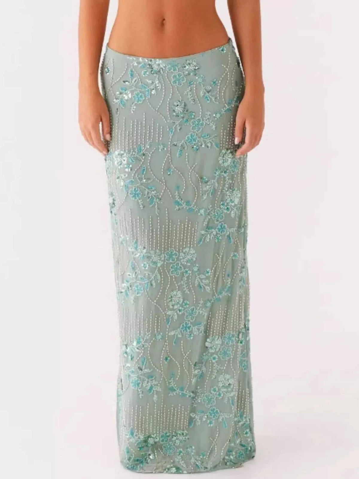 Sequin Embroidered Maxi Skirt 100100873081320 70 Affordable Fashion Under $100 Jerry's Apparel 