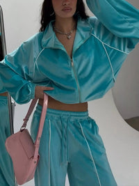Zip Up Long Sleeve Top and Pants Set 100100041239879 73 Affordable Fashion Under $100 Jerry's Apparel 