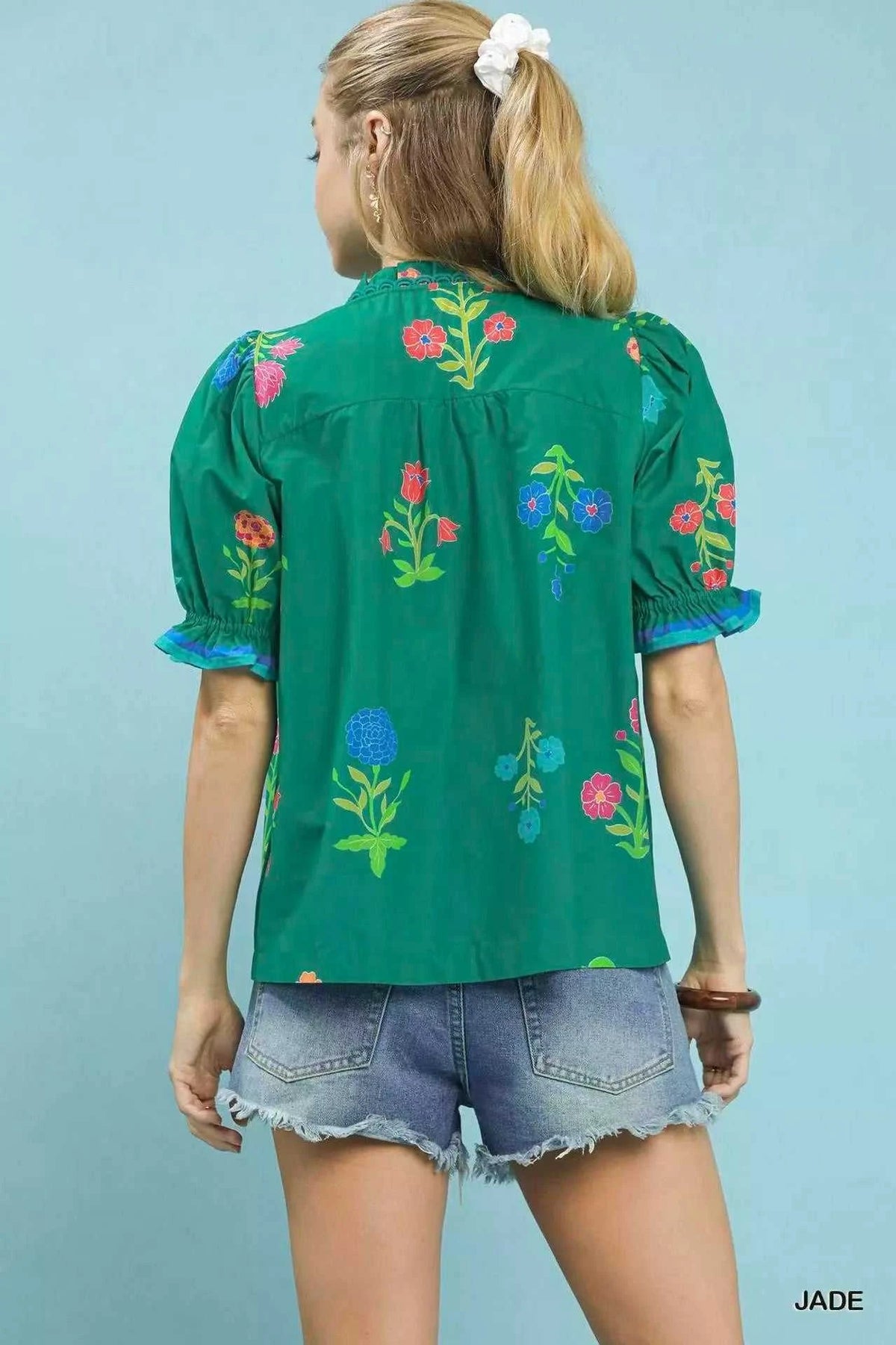 Umgee Petal Parade Print Button-Down Blouse 100100165881156 49 Affordable Fashion Under $100 Jerry's Apparel 