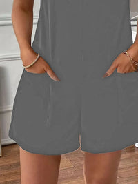 Full Size Scoop Neck Spaghetti Strap Overalls Plus Size