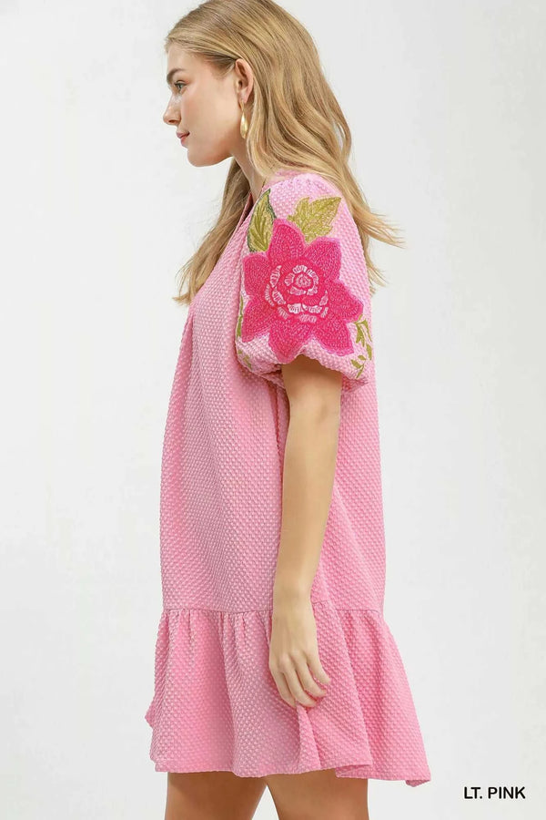 Umgee Floral Embroidered Textured Jacquard Dress 100100741271270 64 Affordable Fashion Under $100 Jerry's Apparel 
