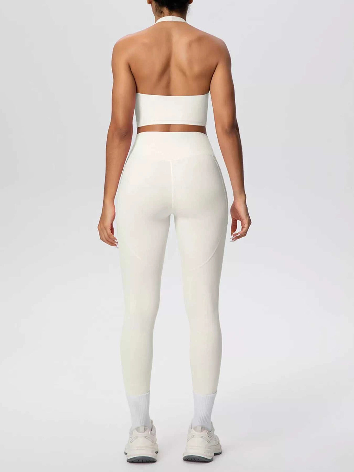 Halter Neck Crop Top and High-Waisted Leggings Active Set 101006684139191 85 Affordable Fashion Under $100 Jerry's Apparel 