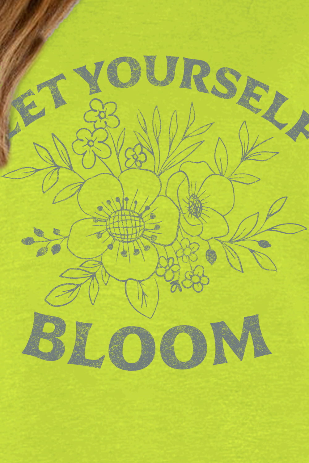 Full Size LET YOURSELF BLOOM Graphic Sweatshirt