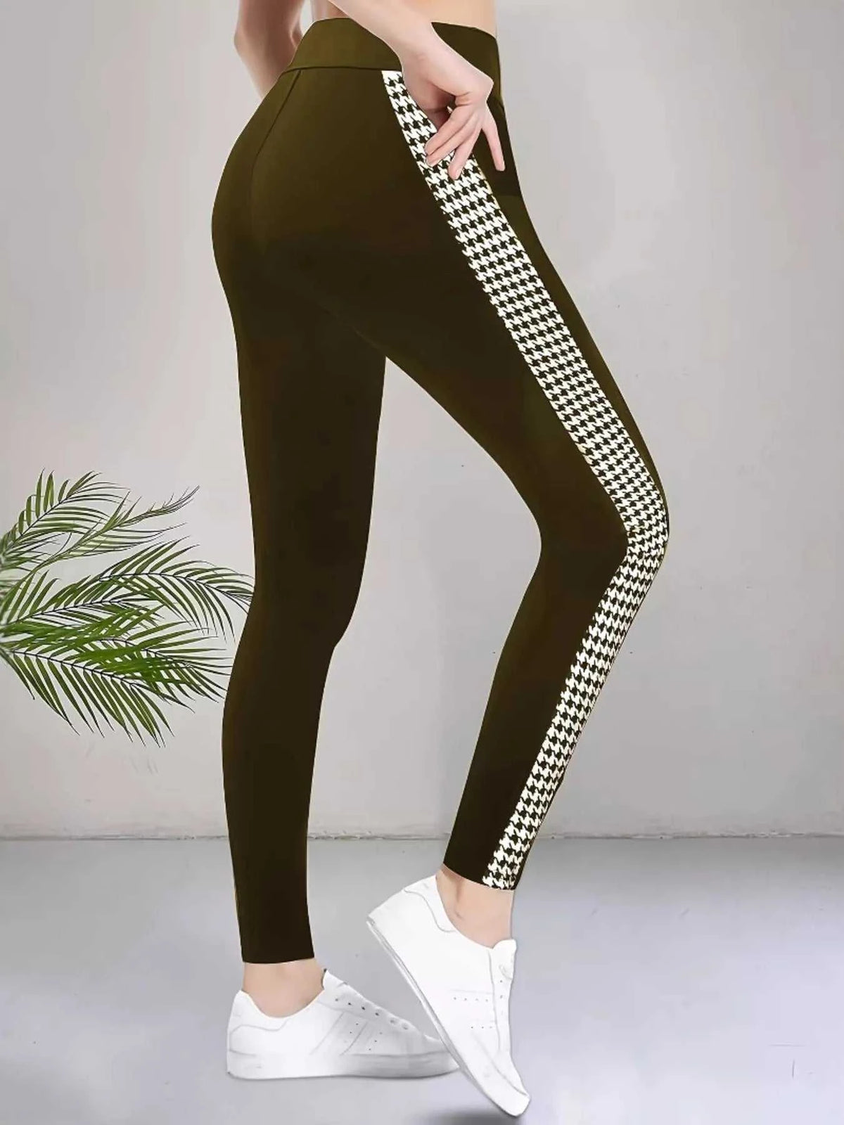 High-Waisted Side Houndstooth Active Leggings 101006615237722 25 Affordable Fashion Under $100 Jerry's Apparel 