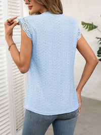 Lace Detail Round Neck Cap Sleeve Top 100100379894943 24 Affordable Fashion Under $100 Jerry's Apparel 
