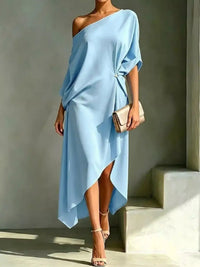 Full Size One-Shoulder Asymmetric Hem Midi Dress Plus Size 101001732260581 53 Gifts for Her Jerry's Apparel 