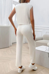 Devine Ribbed Round Neck Top and Pants Set 100100643541406 76 Affordable Fashion Under $100 Jerry's Apparel 