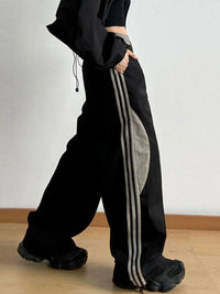 Striped Wide Leg Drawstring Pants