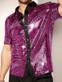 Men's Sequin Button Up Shirt 100400175153420 36 Affordable Fashion Under $100 Jerry's Apparel 