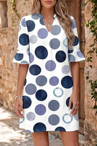 Polka Dot Print Flounced Half Sleeve Casual Vacation Style Mini Dress 100100695841093 43 Affordable Fashion Under $100 Jerry's Apparel 