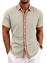 Men's Full Size Casual Short Sleeve Linen Shirt Plus Size 104001576183834 29 Affordable Fashion Under $100 Jerry's Apparel 