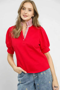 Umgee Striped Collar Popover Top 100100378011105 45 Affordable Fashion Under $100 Jerry's Apparel 