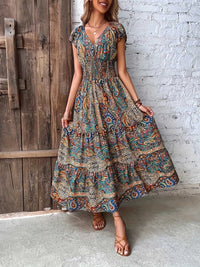 Paisley Print Cap Sleeve Maxi Dress 100100854895446 41 Affordable Fashion Under $100 Jerry's Apparel 