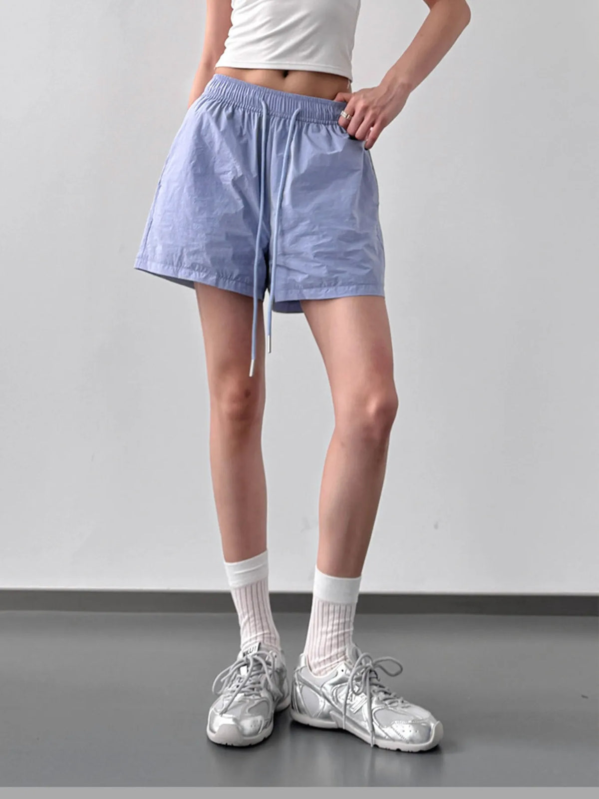 High Waisted Drawstring Shorts