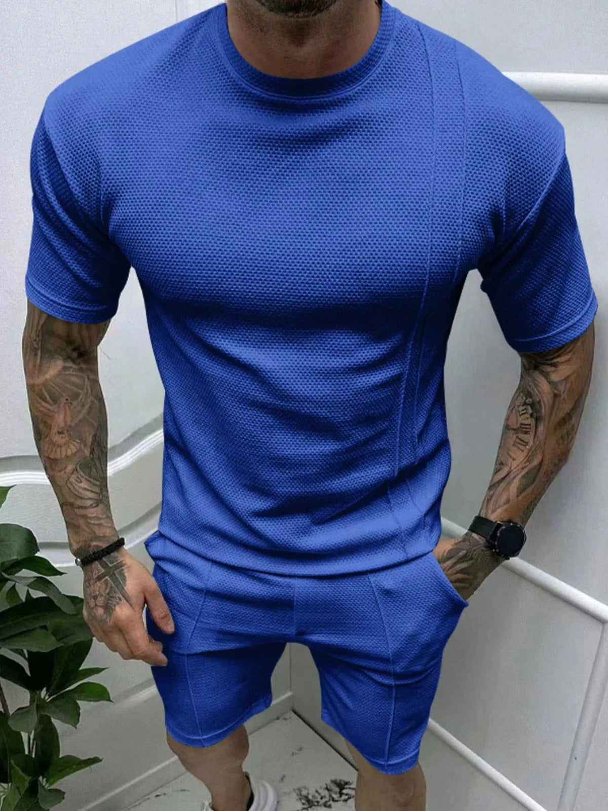 Men's Full Size Round Neck Tee and Shorts Set Plus Size 100400096585534 39 Affordable Fashion Under $100 Jerry's Apparel 
