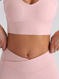 Seamless Criss-Cross V-Neck Tank and Leggings Active Set 101006885753799 113 Comfortable Weekend Sets Jerry's Apparel 