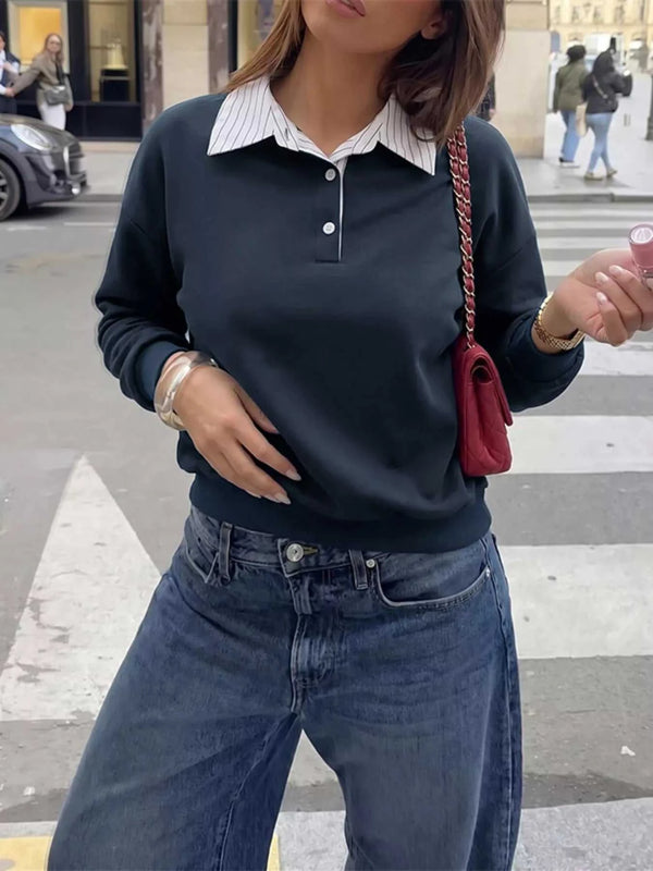 Button Detail Dropped Shoulder Sweatshirt 101001526803143 48 Affordable Fashion Under $100 Jerry's Apparel 