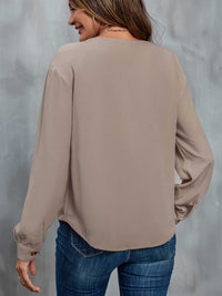 Perfee Asymmetrical Neck Buttoned Long Sleeve Top 100101950012234 37 Affordable Fashion Under $100 Jerry's Apparel 