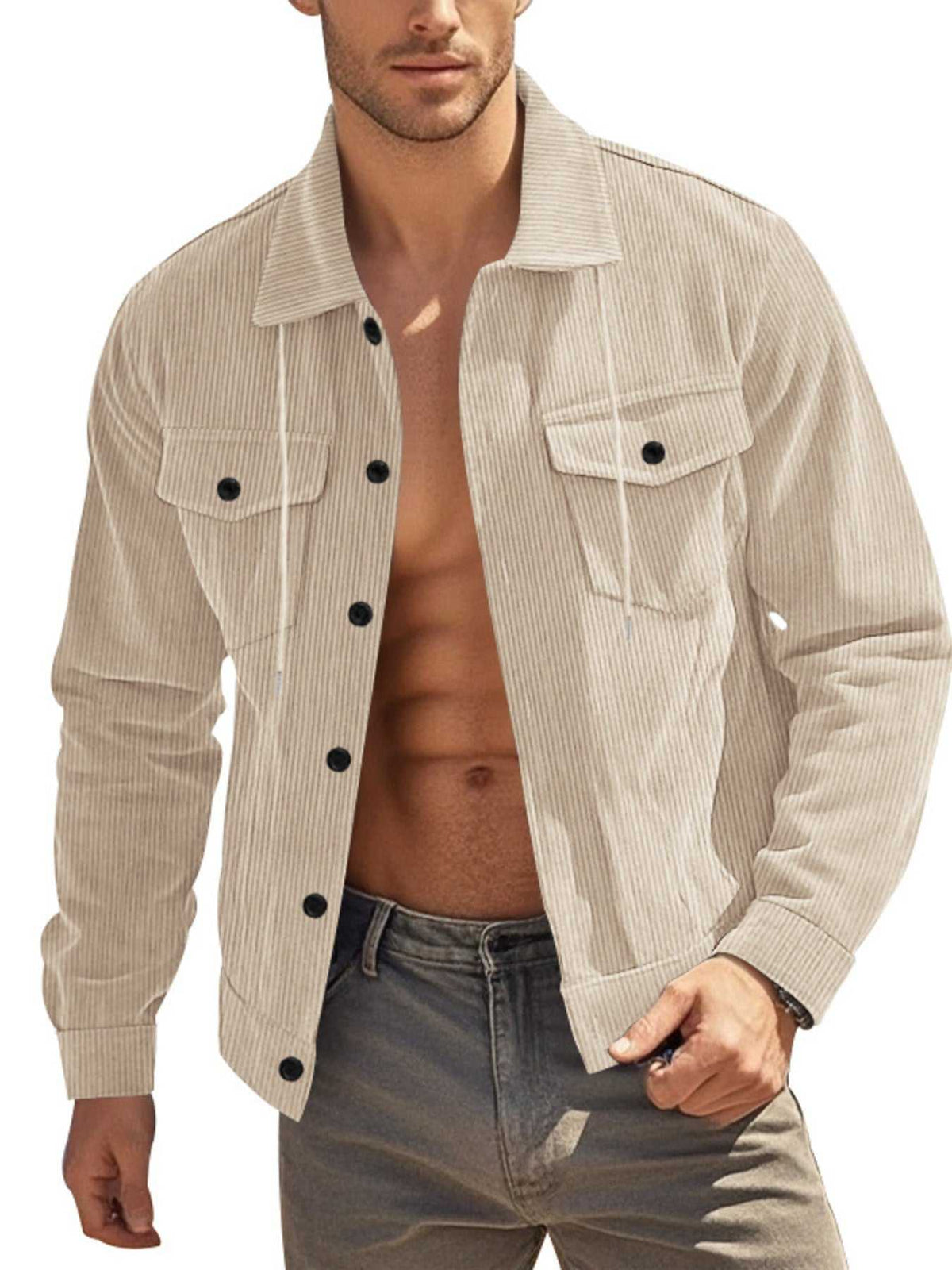 Men's Full Size Corduroy Button Up Casual Jacket Plus Size 100400073083215 54 Affordable Fashion Under $100 Jerry's Apparel 